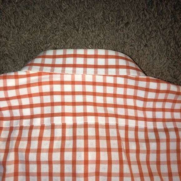 Banana Republic Slim Fit Mens Size 17.5 XL Button Down Up Orange Summer Shirt - Picture 6 of 7